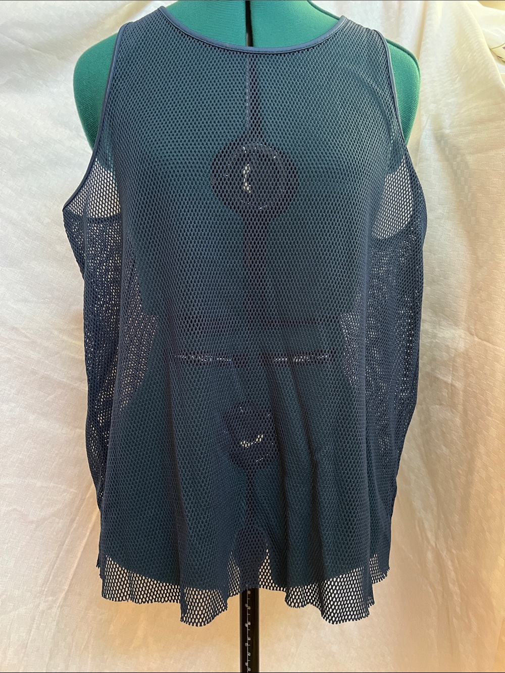 ALO Yoga Blue Mesh Racerback Tank